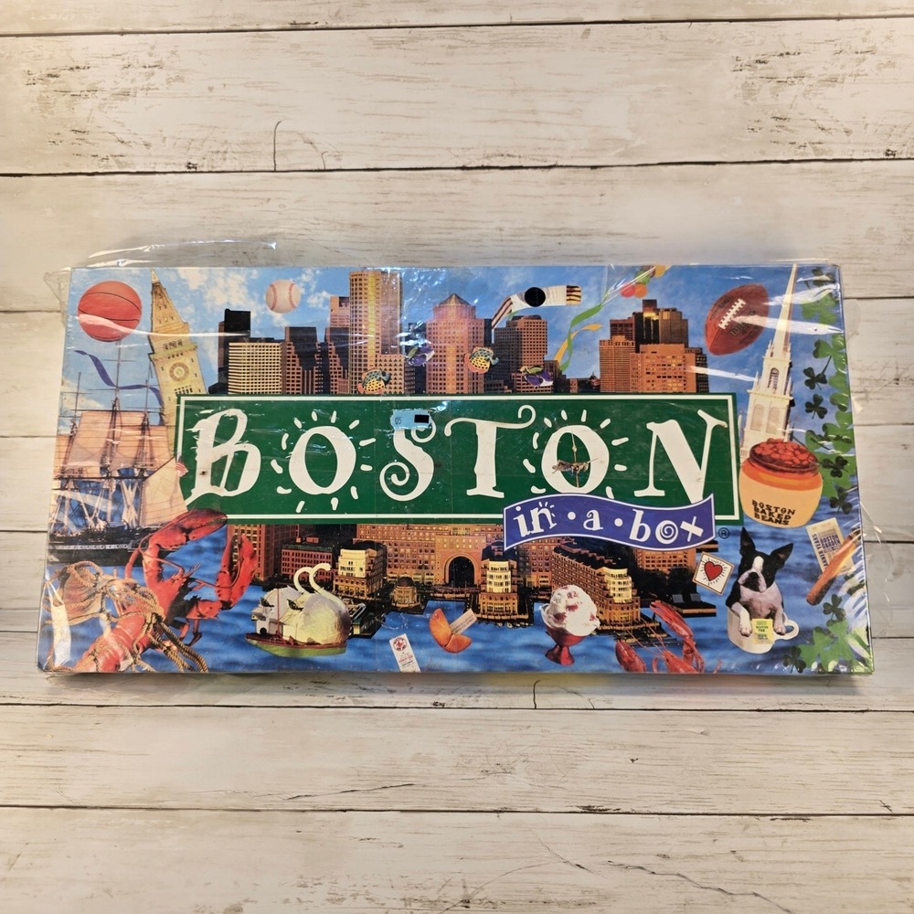 Boston In-A-Box Board Game Late for the Sky City Theme Monopoly Style New Sealed